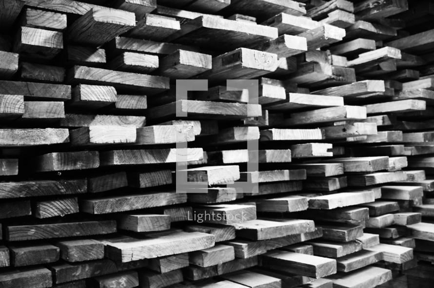 Stacks of sawn lumber
