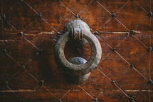 A metal door knocker