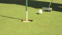 putting on a putting green 
