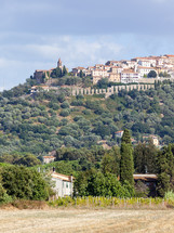 Monte Pulciano, village on a mountainside 