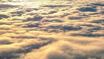 Beautiful waves of foggy clouds moving fast in sunrise morning nature Time lapse
