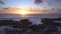 Peaceful sunset over ocean coast
