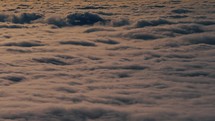 Flow of foggy clouds in peaceful nature morning Time lapse
