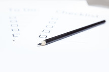 checklist and pencil 