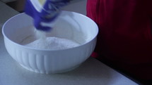 mixing ingredients in a bowl 