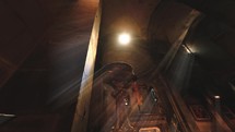 Beam of light enters the church