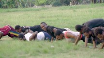 pushups before a rugby game in Papua New Guinea 