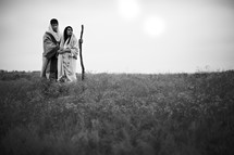 Pregnant couple in the wilderness - mary and Jospeh