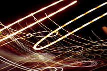 bokeh lights on the road at 50 mph
