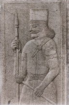 antique warrior engraving 