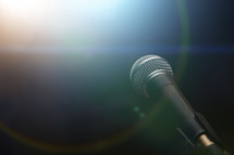 microphone and halo of light 