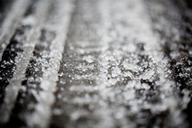 tire tracks in snow 