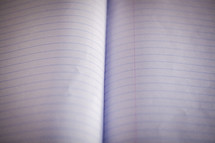 blank pages of paper in a notebook 