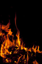 flames on a black background 