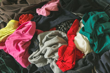 piles of dirty clothes 