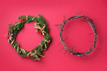 Christmas wreath and crown of thorns. Remember the real Reason of the Season. 