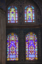 Stained glass windows in the Blue Mosque 