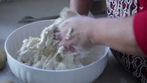 mixing ingredients in a bowl 