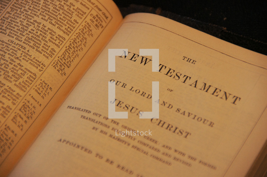 Open Bible in the New Testament