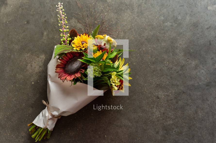 fall bouquet on a black background