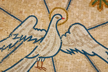 Dove mosaic near the baptism site of Jesus at the Jordan River