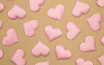 pink hearts on brown 