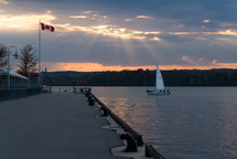 sailboat at sunset 