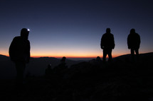 hiking at night with headlamps 