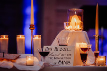 His blood poured out for the forgiveness of sins 