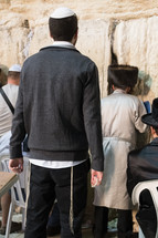 prayers at the wall in Jerusalem 