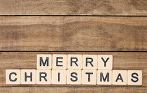 scrabble pieces and the word Merry Christmas 