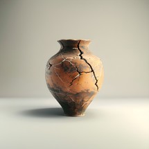 A Jar of Clay with Cracks from Ancient Times  Alluding To and Illustrating 2 Corinthians 4:7  