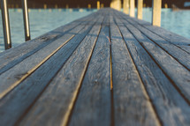 wood floor boards on a pier 