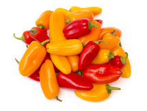 red, yellow, and orange, peppers 