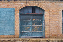 old doors on an abandoned warehouse 