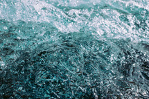 clear blue churning water 