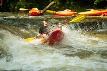 kayaker in rapids 