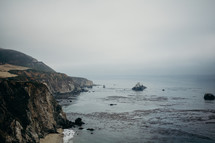 cliffs along a shoreline
