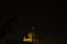 temple tower at night 