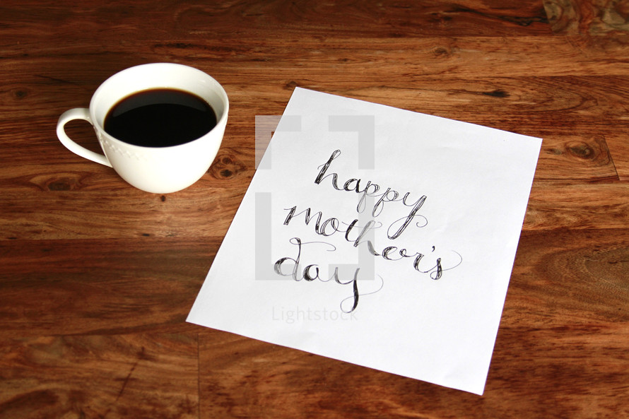 coffee cup and Happy Mother's day sign 