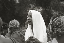 woman gathered in prayer