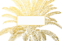 gold palm tree and blank space 