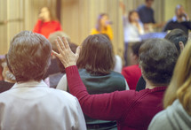 Christian congregation worship God together
