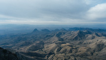 aerial view of a mountain range 