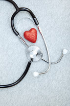 stethoscope and red heart 