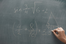 math problem on a chalkboard