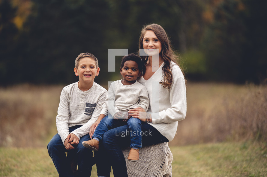 Family portrait session - mom and sons