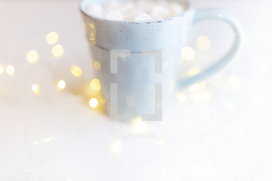 fairy lights and a mug of hot cocoa 
