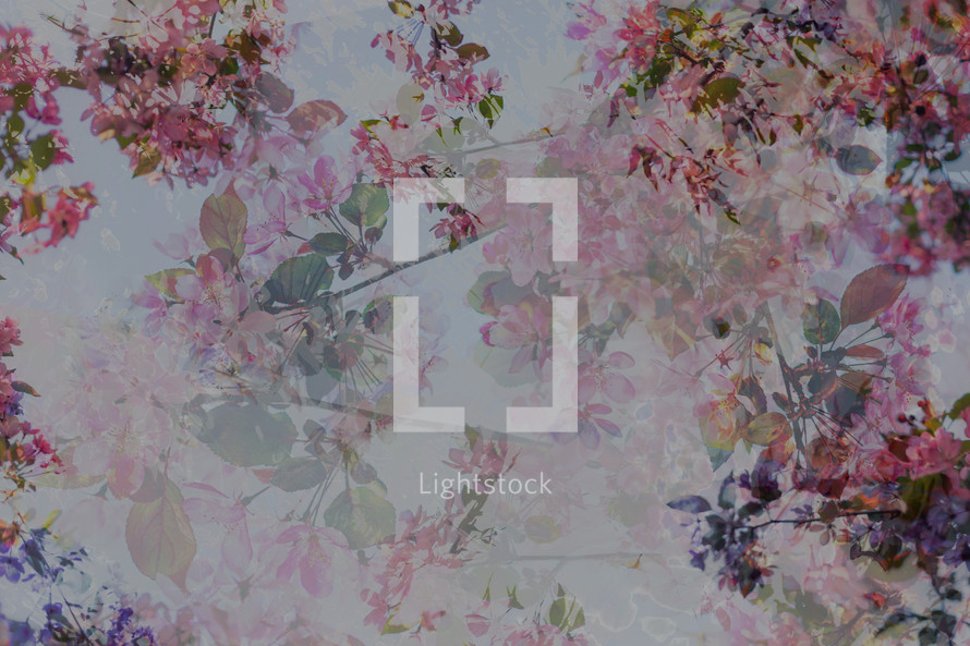 double exposure floral background 