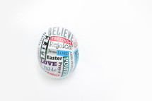 decorated Easter egg against a white background 